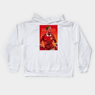 Crimson Fury: Illustrating Cristiano Ronaldo as the Red Devil Kids Hoodie